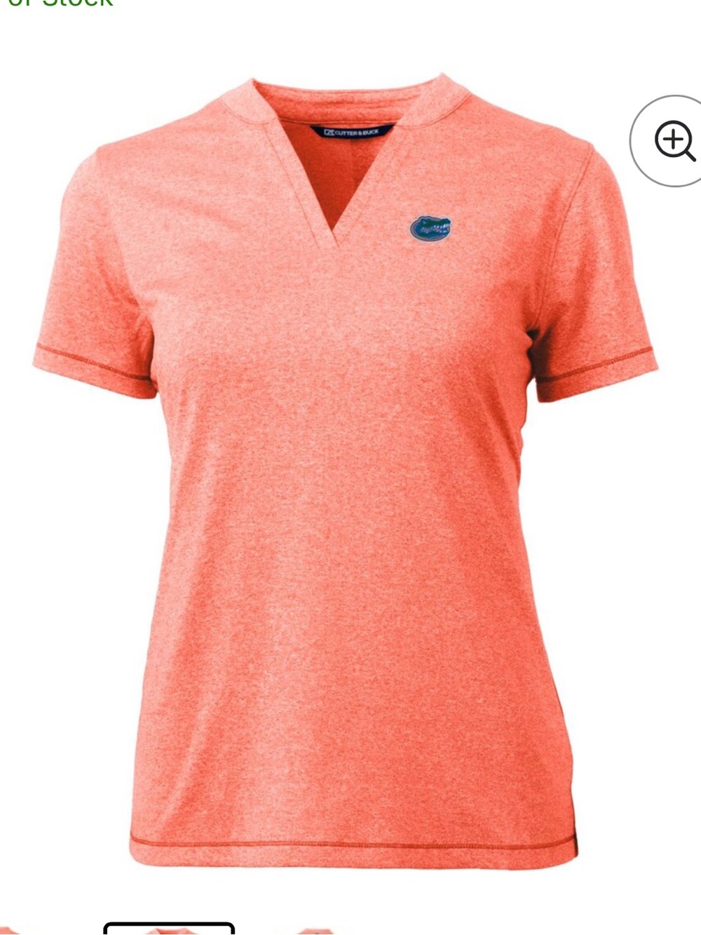 Women’s Cutter & Buck Heather Orange Florida Gators Forge Blade V-neck top